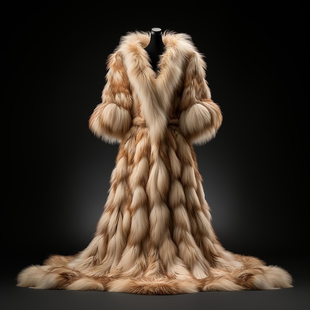 Ein luxuriöser Pelzmantel aus dem weichesten und wärmsten Pelz in einem einfachen und eleganten Stil