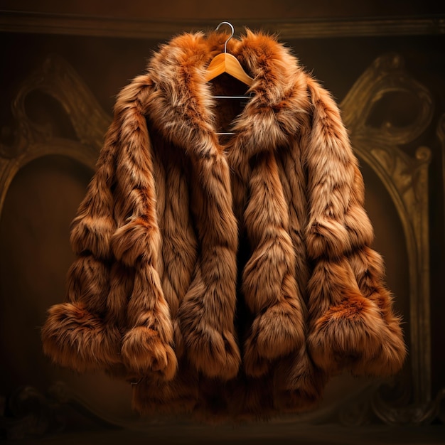 Ein luxuriöser Pelzmantel aus dem weichesten und wärmsten Pelz in einem einfachen und eleganten Stil