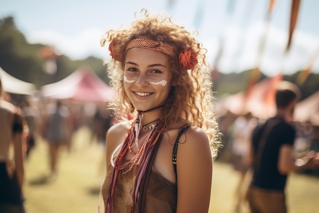 Ein Mädchen auf dem Festival