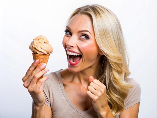 Ein Mädchen, das Cookie Butter Craziness Eiscreme isst