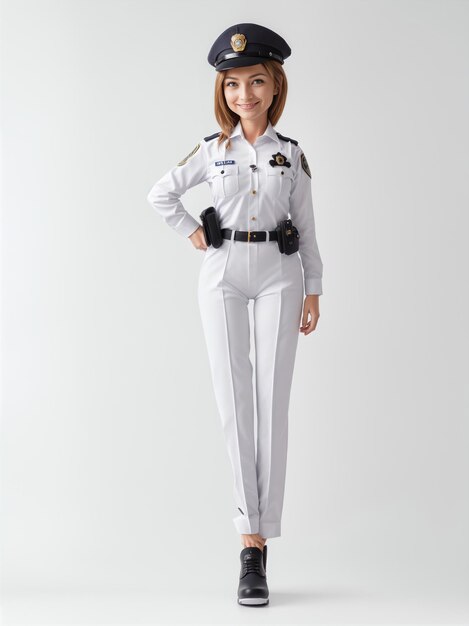 ein Mädchen in einer Polizeiuniform