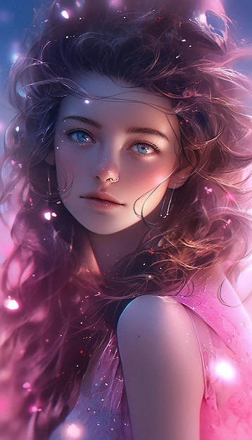 Ein Mädchen mit blauen Augen und einem rosa Hemd