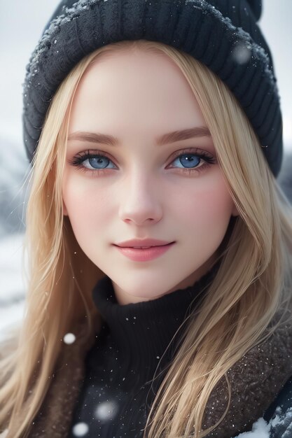Ein Mädchen mit blauen Augen