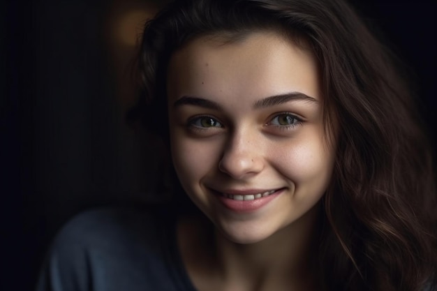 Ein Mädchen mit einem Lächeln im Gesicht