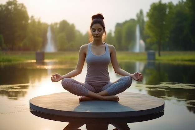 Ein Mädchen spielt Yoga.