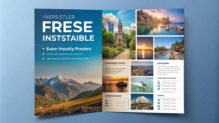 Foto ein magazin-cover mit einem bild einer berglandschaft