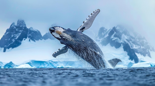 Ein majestätischer Buckelwal springt aus dem Wasser
