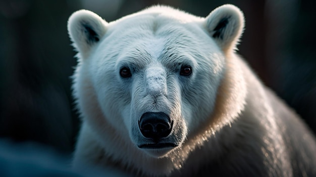 Ein majestätischer Eisbär steht hoch unter dem sanften Sonnenlicht der generativen KI