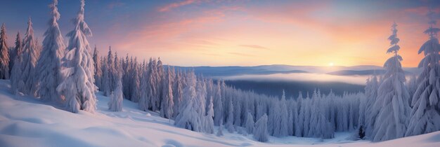 Ein majestätischer Kiefernwald, bedeckt von einem Winterwunderland aus Schnee