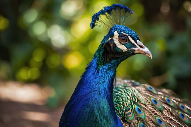 Foto ein majestätischer pfau mit lebendigen federn