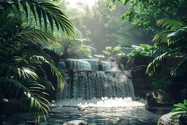 Ein majestätischer Wasserfall im dichten Dschungel