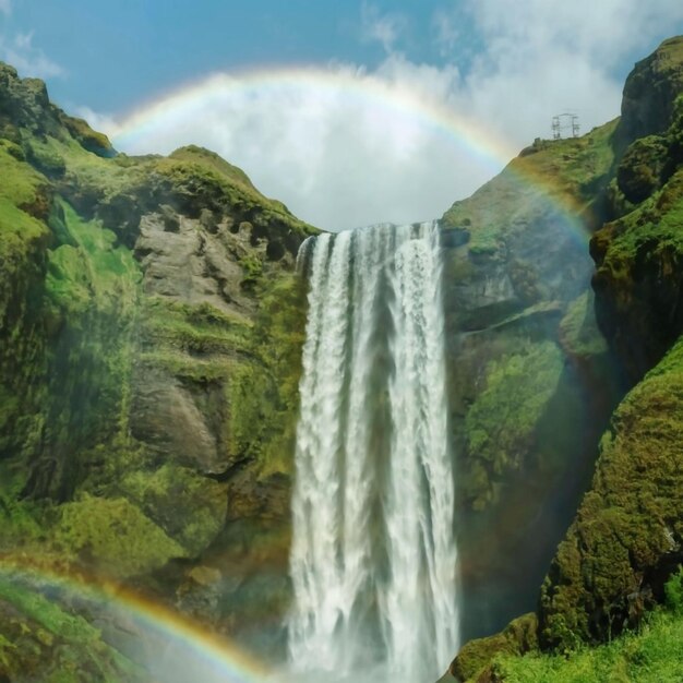 Foto ein majestätischer wasserfall