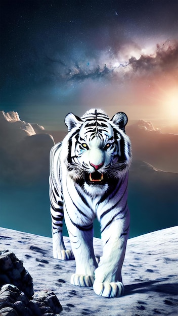 Ein majestätischer weißer Tiger