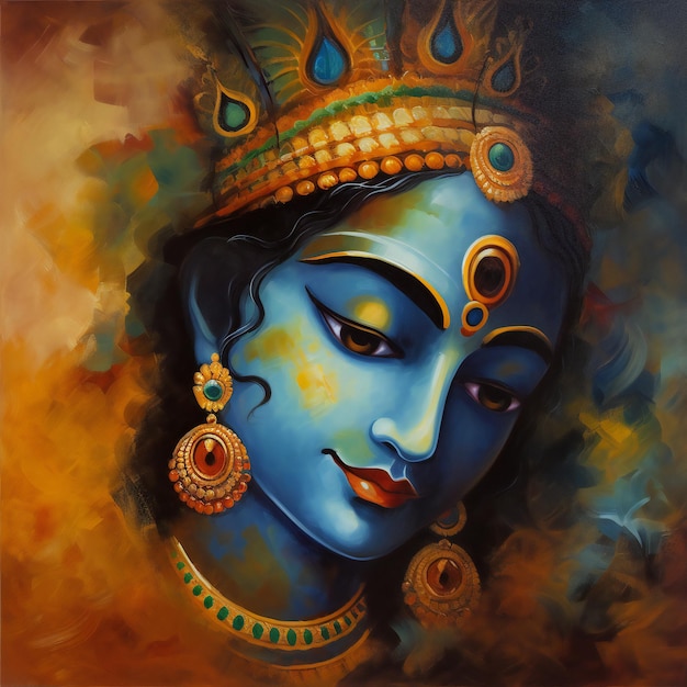 Ein majestätisches Gemälde von Lord Shree Krishna