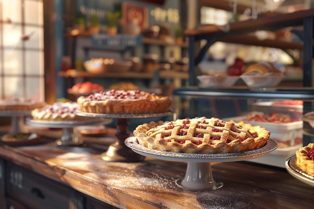 Ein malerischer Kuchenladen, der eine Auswahl an süßen und