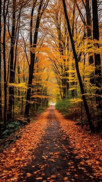 ein malerischer Pfad, der sich durch einen Wald schlängelt