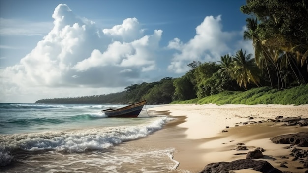 Ein malerischer Strand auf einer tropischen Insel