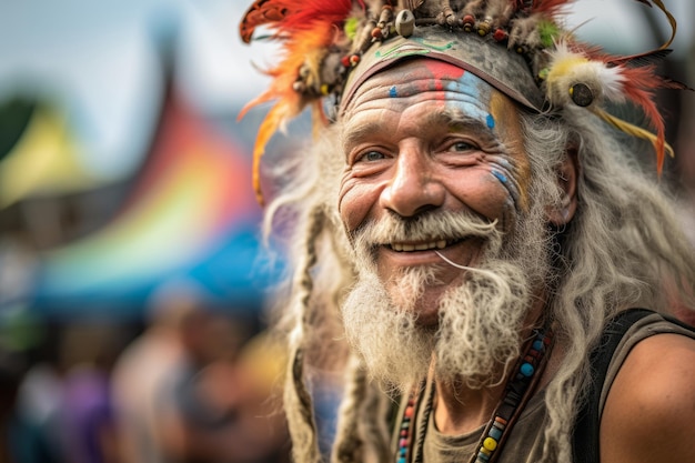 Ein Mann auf dem Festival