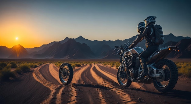 Ein Mann auf einem Motorrad mit dem Wort Honda auf der Seite