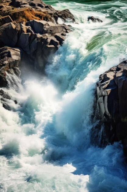 Foto ein mann, der auf einem surfbrett auf den wellen des wassers fährt