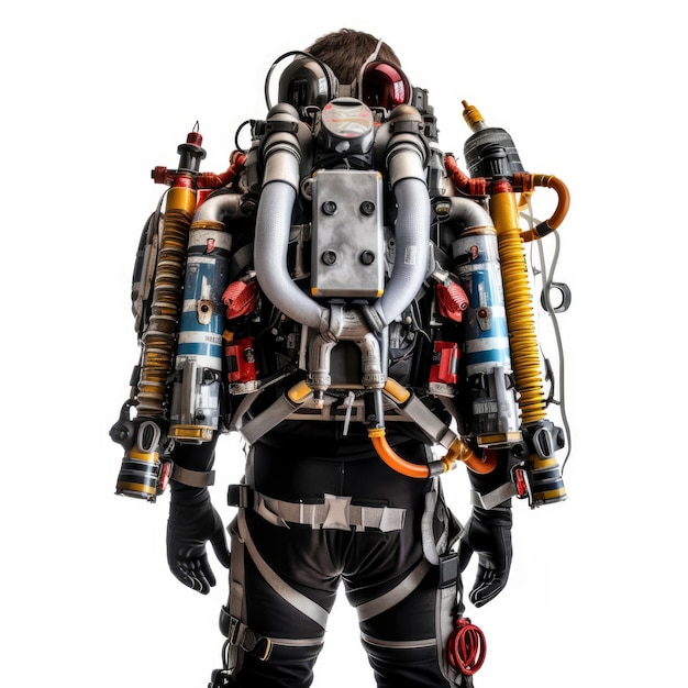 Ein Mann mit einem Jetpack auf dem Rücken