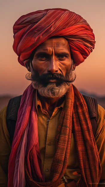 ein Mann mit einem Turban auf dem Kopf