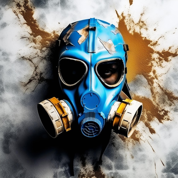 Foto ein mann mit einer gasmaske