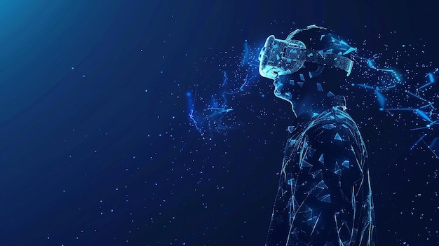 ein Mann mit einer virtuellen Realitätsmaske raucht