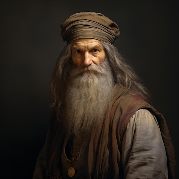 ein Mann mit langem Bart und Turban