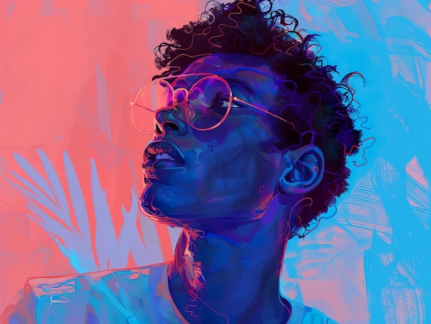 ein Mann mit Sonnenbrille mit dem Wort Ich liebe auf der Unterseite