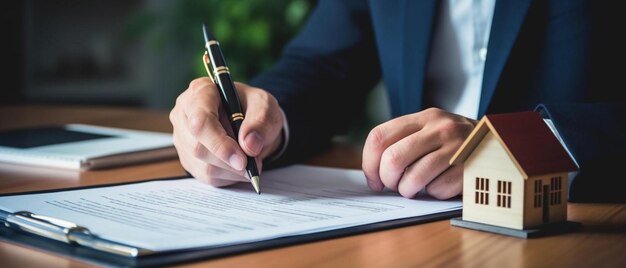 Foto ein mann schreibt mit einem stift in der hand auf ein blatt papier