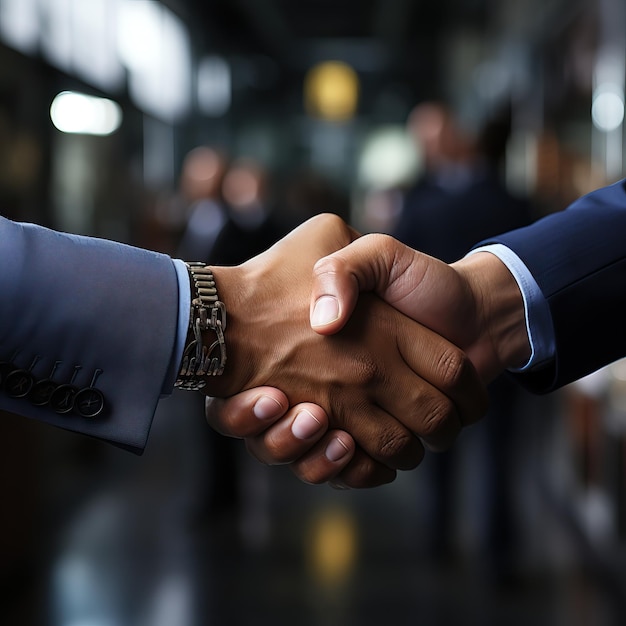 Ein Mann schüttelt Hände mit einer Uhr, auf der „Handshake“ steht