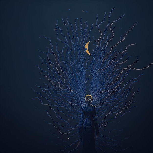 Ein Mann steht im Dunkeln und hat einen Draht im Hintergrund, der den Welttag der psychischen Gesundheit symbolisiert