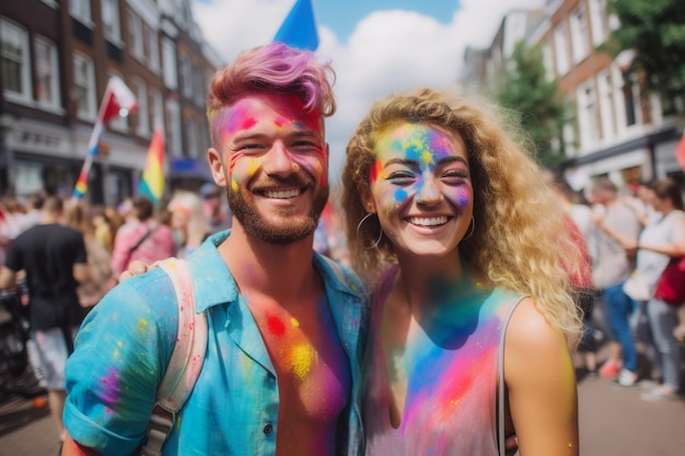 Ein Mann und eine Frau posieren für ein Foto in London