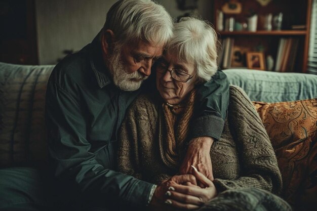 ein Mann und eine Frau sitzen auf einer Couch