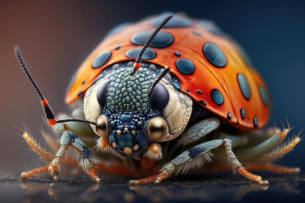 Ein Marienkäfer, der in Makro-Marienkäfer eingefangen wurde