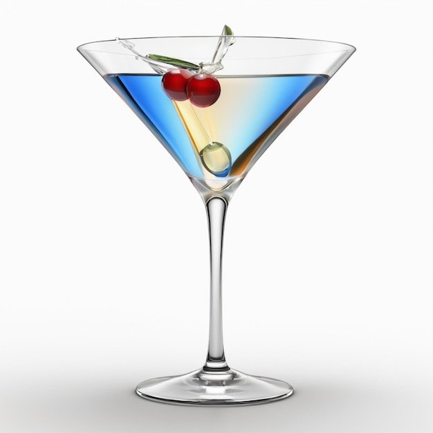 ein Martini-Glas mit einer blauen und roten Beere im Inneren