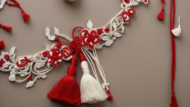 Ein Martisor, ein traditioneller rumänischer dekorativer Talisman