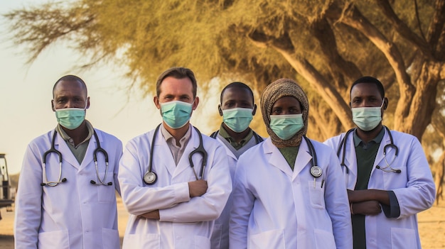 Ein medizinisches Team, das gefährdeten Gemeinden in abgelegenen Gebieten grundlegende Gesundheitsdienste bietet
