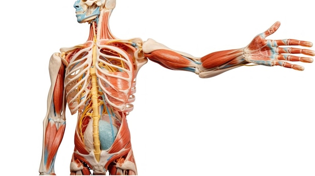 ein menschlicher Körper, dessen Oberkörper mit dem Oberkörper beschriftet ist.