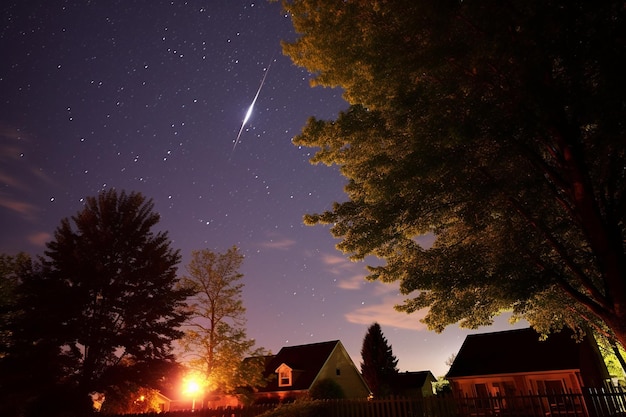 Ein Meteorschauer erleuchtet den Nachthimmel