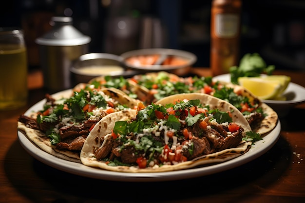 Ein mexikanisches Hauptgericht Tacos de Lengua