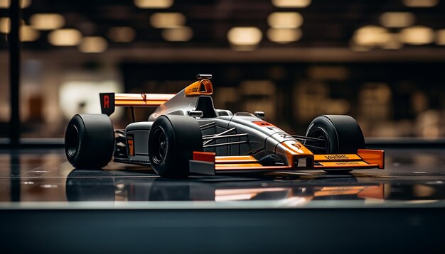 Foto ein miniatur-formel-1-auto auf dem tisch