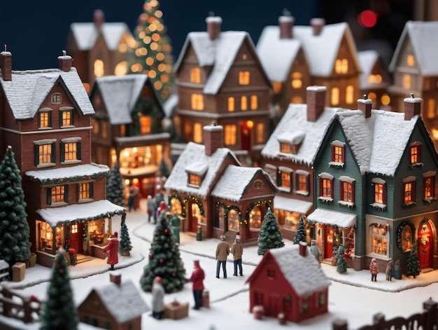 Ein Miniatur-Weihnachtsdorf