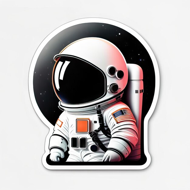 Ein minimalistischer Astronauten-Aufkleber