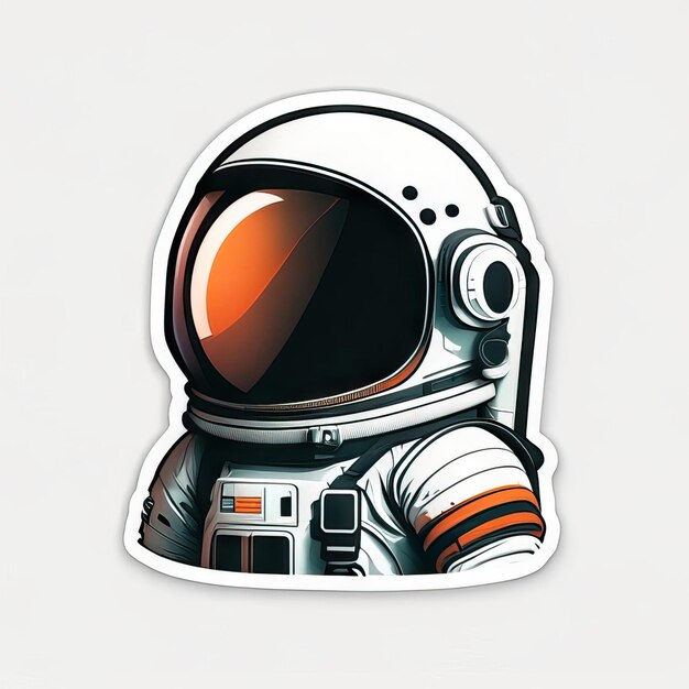 Ein minimalistischer Astronauten-Aufkleber