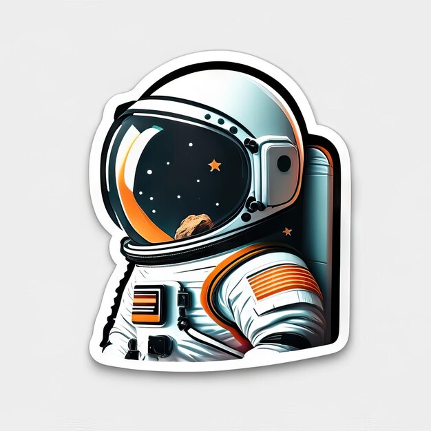 Ein minimalistischer Astronauten-Aufkleber