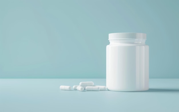Ein minimalistisches Bild einer weißen Medikamentenflasche