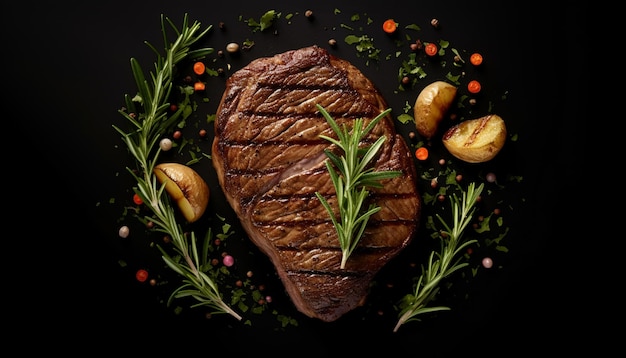 Ein minimalistisches Foto Lebensmittelwerbung Fotografien einer Steakmahlzeit