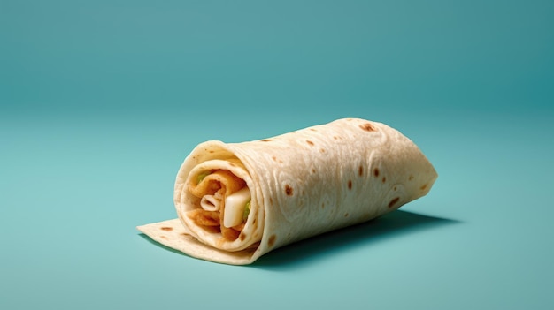 Ein minimalistisches Foto von Lebensmitteln auf einem einfarbigen Hintergrund